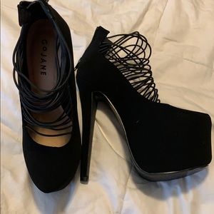 Black Strappy Platform
